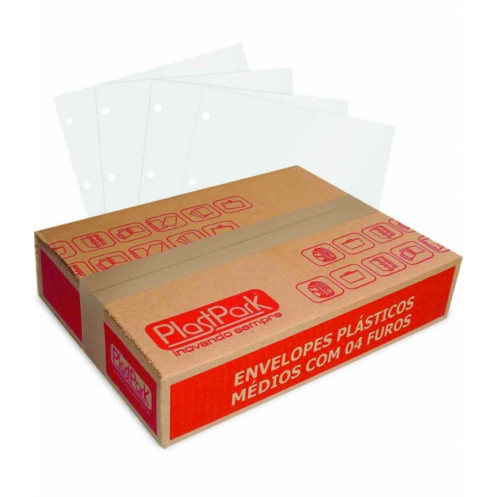 SACO PLAST 4 FUROS OFICIO 240x320 PEBD MEDIO 0,10 - CAIXA COM 600 UN