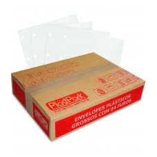 SACO PLAST 4 FUROS A4 230x300 PEBD GROSSO 0,12 - CAIXA COM 500 UN