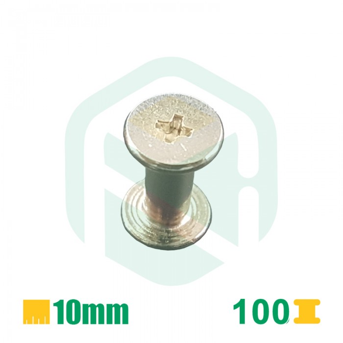 Parafusos para encadernação, 10mm - 100 Unid.