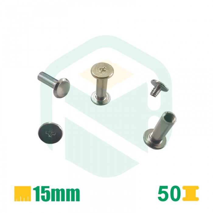 Parafusos para encadernação, 15mm - 50 Unid.