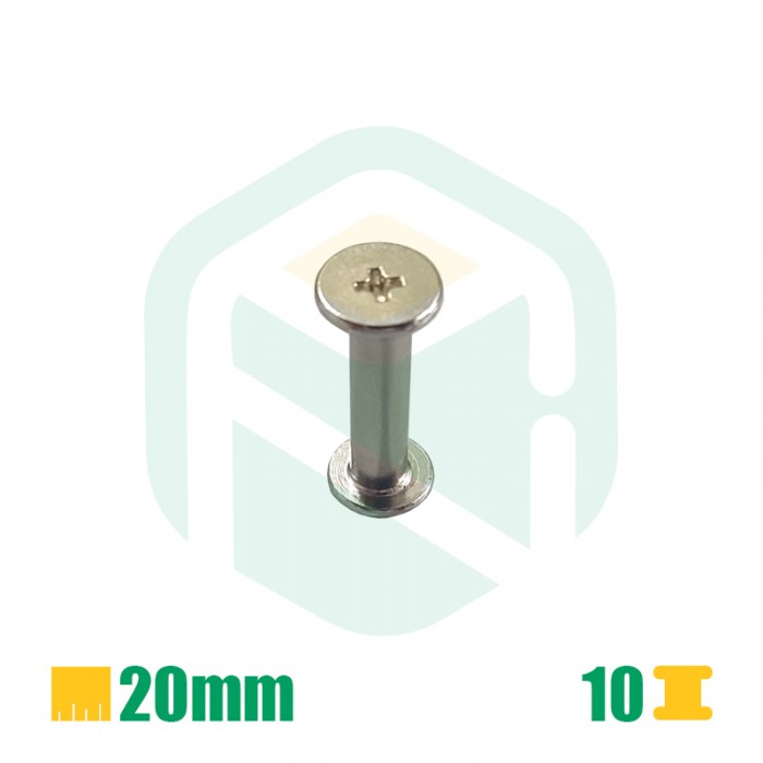 Parafusos para encadernação, 20mm - 10 Unid.